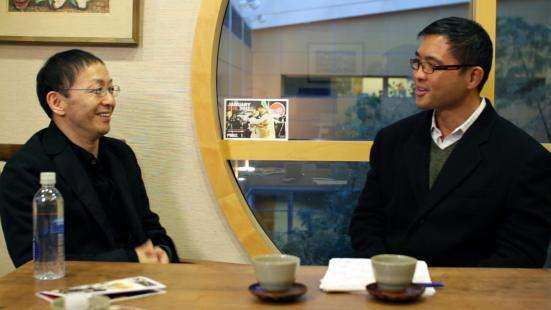 Hideki Noda and Randy Gener in conversation at the Japan Society