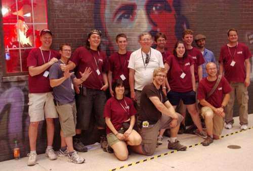 The USITT team from Montana outside the USA exhibit | Photo by Randy Gener