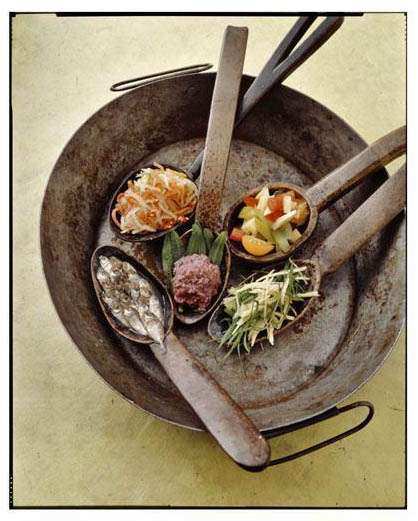 Photo by Neal Oshima, designed by Chef Romy Dorotan. This photo is from the cookbook "Memories of Philippine Kitchens," by Amy Besa and Romy Dorotan