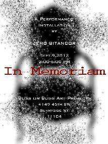 "In Memoriam," an installation and performance piece by Jeho Bitancor