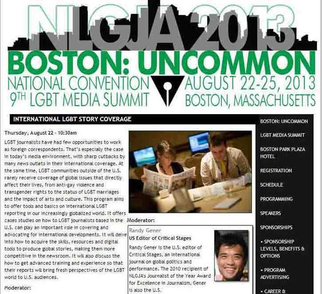 International Journalism Seminar on LGBT Issues and Human Rights Coverage at the NLGJA "Boston: Uncommon" National Convention and 9th LGBT Media Summit