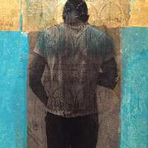 Rodríguez Calero, "Transcendent", 1999, Acrollage painting, 24 x 18 in.