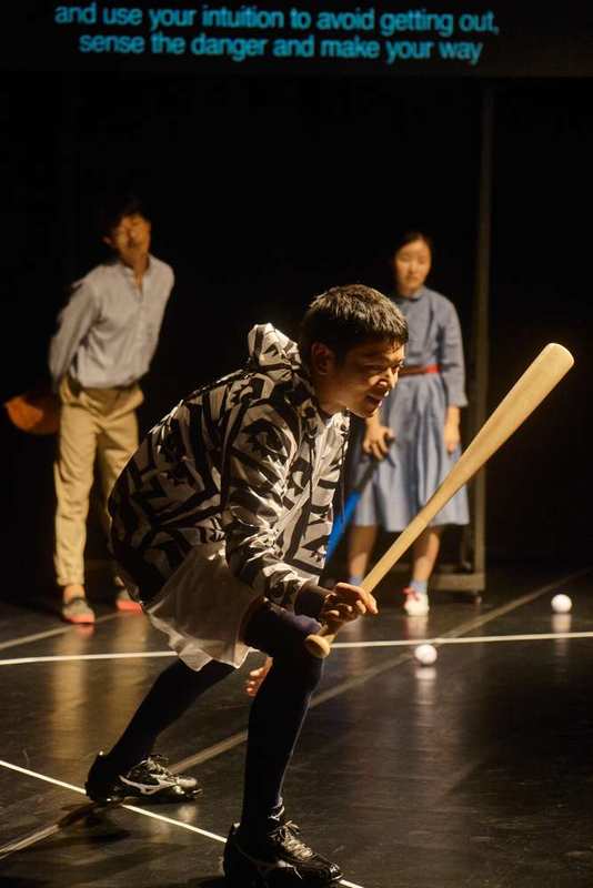Yoon Jae Lee, Neji Pijin and Sung Hee Wi in "God Bless Baseball" by Toshiki Okada | Photo by Asian Arts Theatre (Moon So Young)