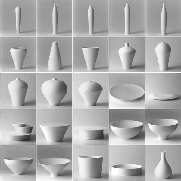 Fine white porcelain by Japan's minimalist ceramicist Taizo Kuroda