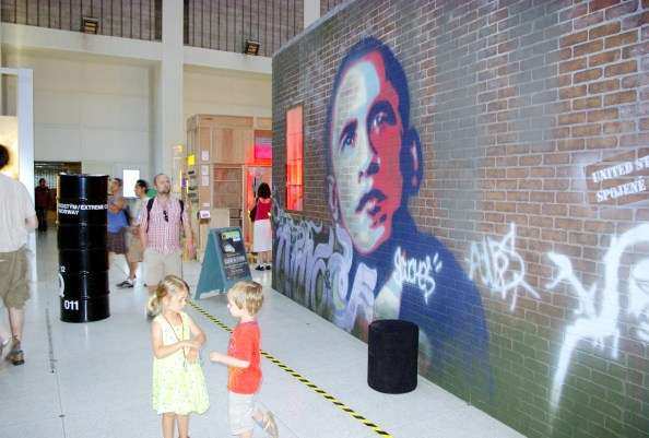 At Prague National Gallery: USA performing garage under the sign of Obama | Photo by Randy Gener