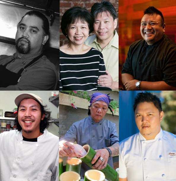 CULINARY DREAMS: clockwise, from top left: Chefs Dominic Ainza, Amy Besa and Romy Dorotan, King Phojanakong, Tim Luym, Perry Mamaril and Cocoy Ventura