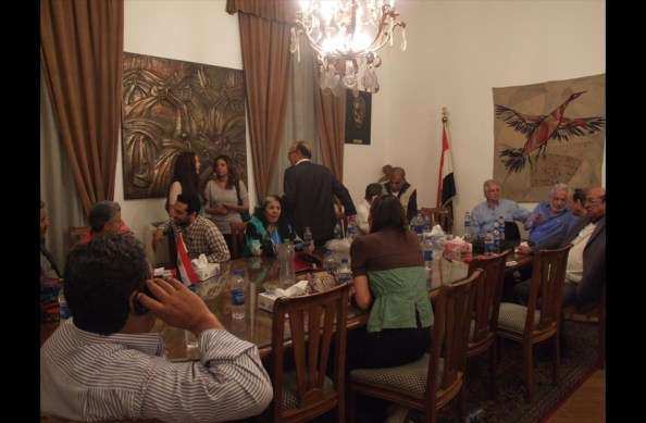 Artists and intellectuals continue their sit-in at the Ministry of Culture in Zamalek. (Photo: Ahram)