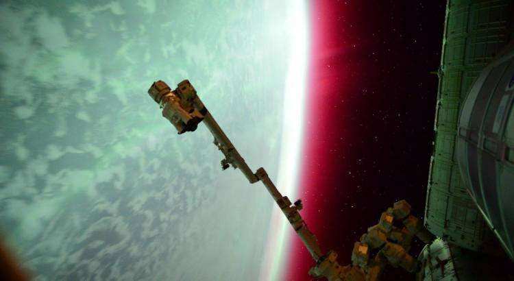 Lights of an Aurora From the International Space Station NASA Astronaut Scott Kelly captured this photo of an aurora from the International Space Station on June 23, 2015. The dancing lights of the aurora provide spectacular views on the ground, but also capture the imagination of scientists who study incoming energy and particles from the sun.