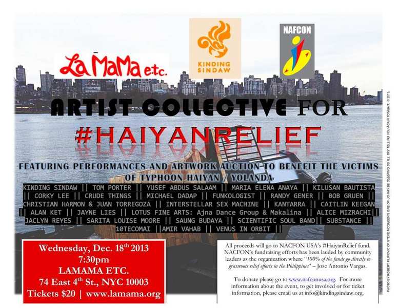 CAUSES | LaMaMa artist collective hosts performances and silent auction for #HaiyanRelief