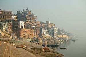 Varanasi, India as seen from Ganga river.